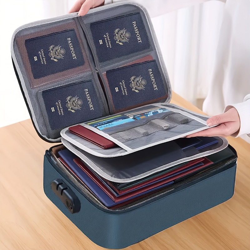 Office Furniture Table - Lockable File Storage Bag,3-Layer Zipper Organizer