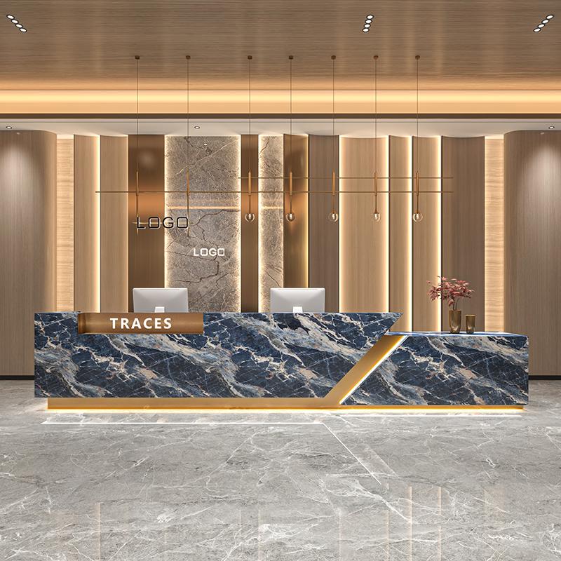 Office Furniture Company - Marble slate modern Reception Desk simple