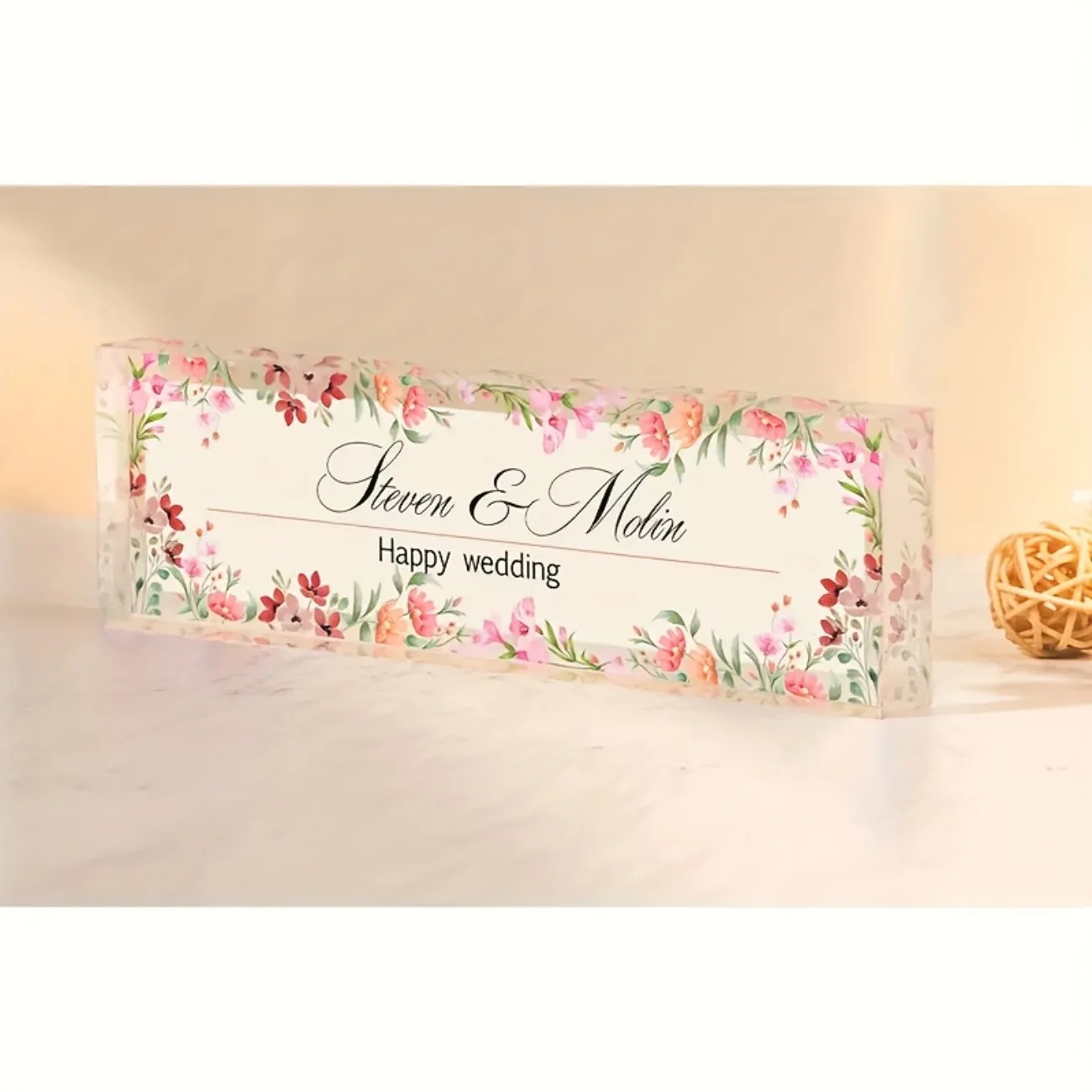 Office Furniture Table - Customizable 2D Acrylic Desk Name Plate,