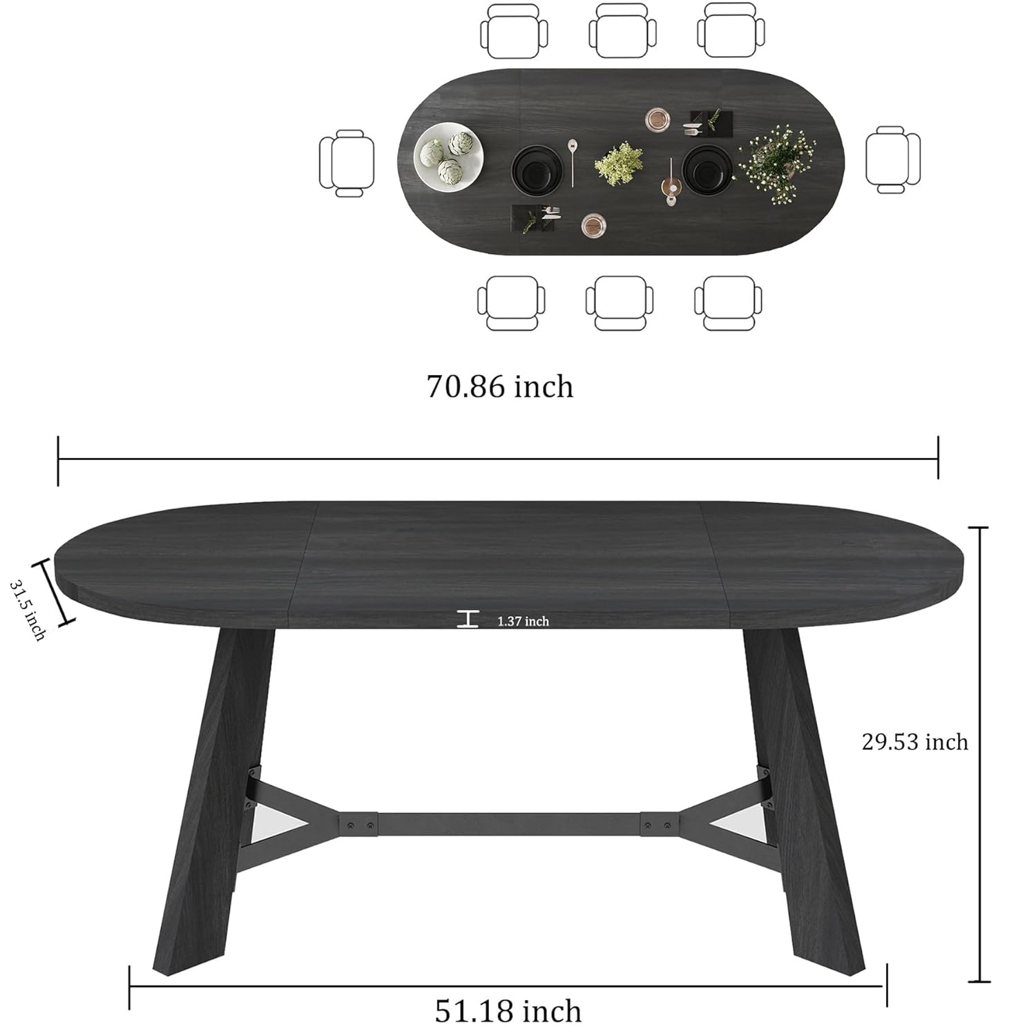 6-8 Person Oval Conference Tab - огляд і ціна Office Furniture Custom