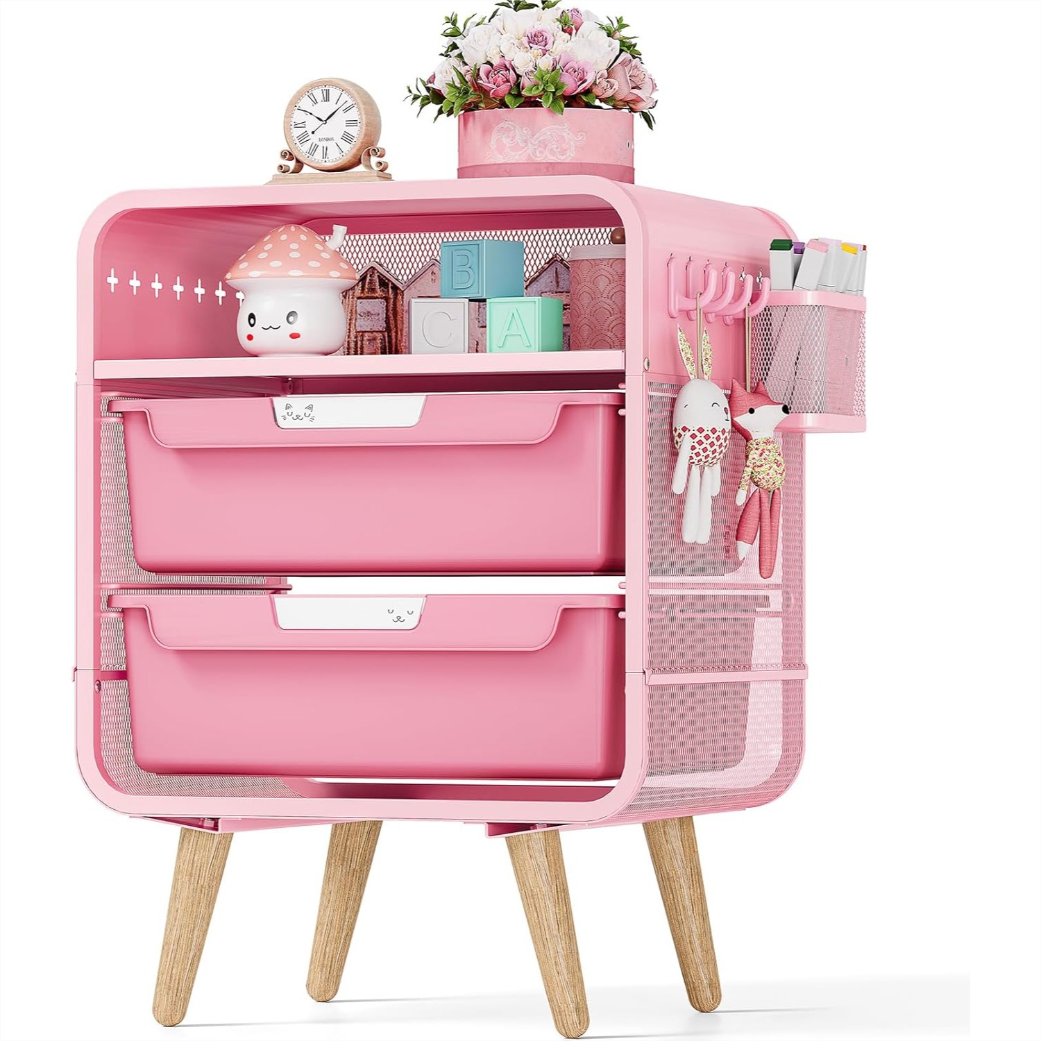 Pink Nightstand with Storage D - огляд і ціна Office Furniture Images