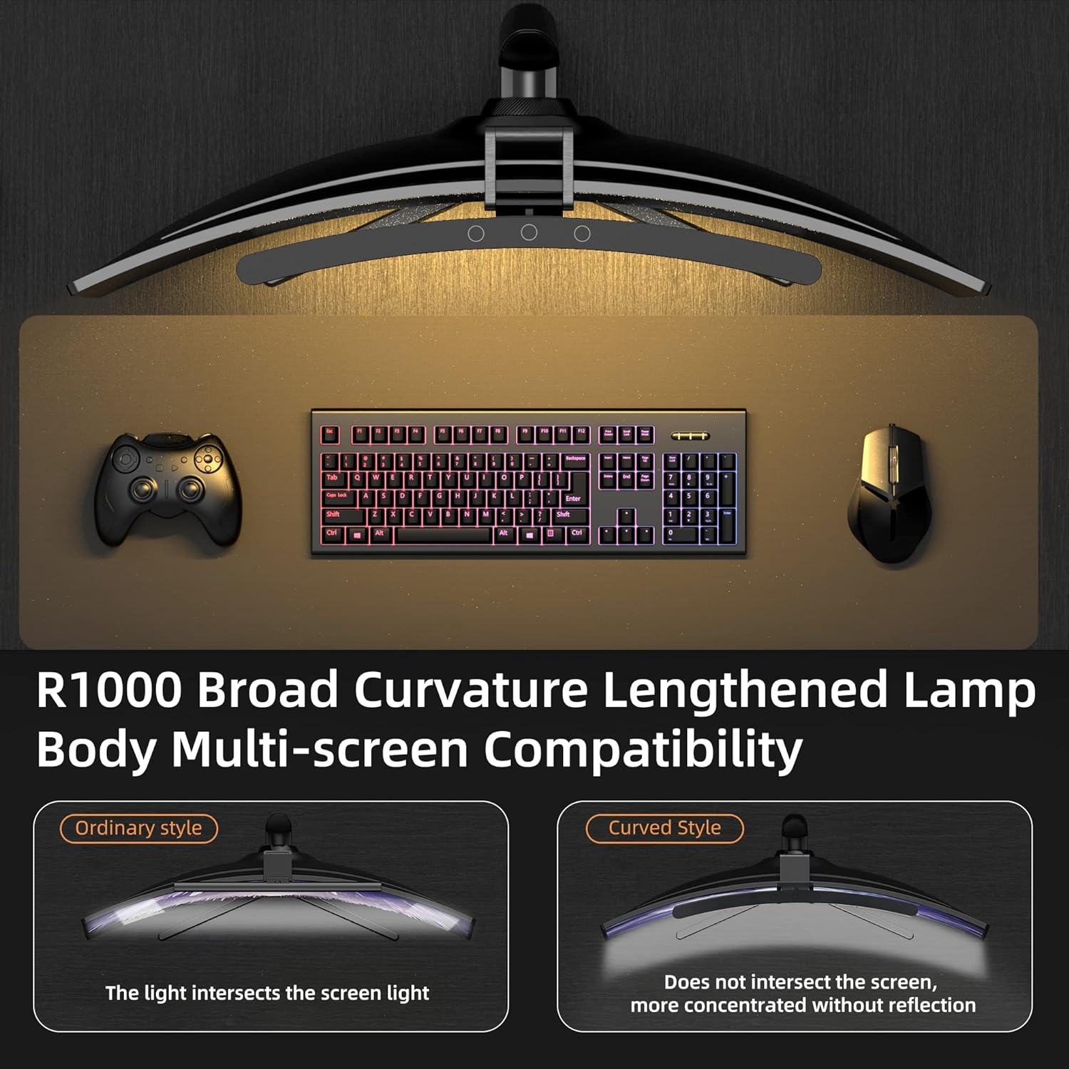 Curved Monitor Light Bar 3 Col - огляд і ціна Office Furniture Table